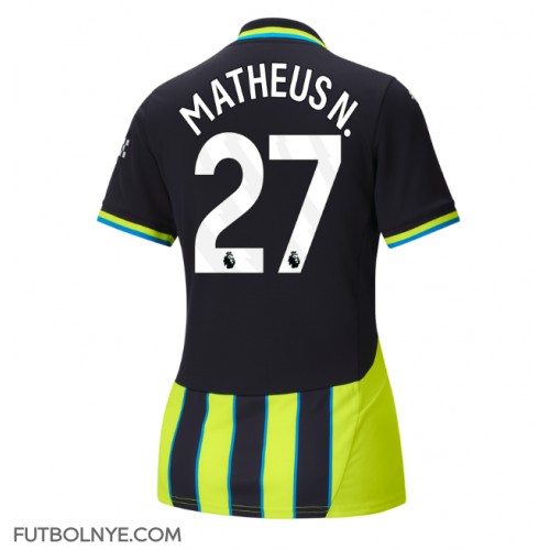 Camiseta Manchester City Matheus Nunes #27 Visitante Equipación para mujer 2024-25 manga corta